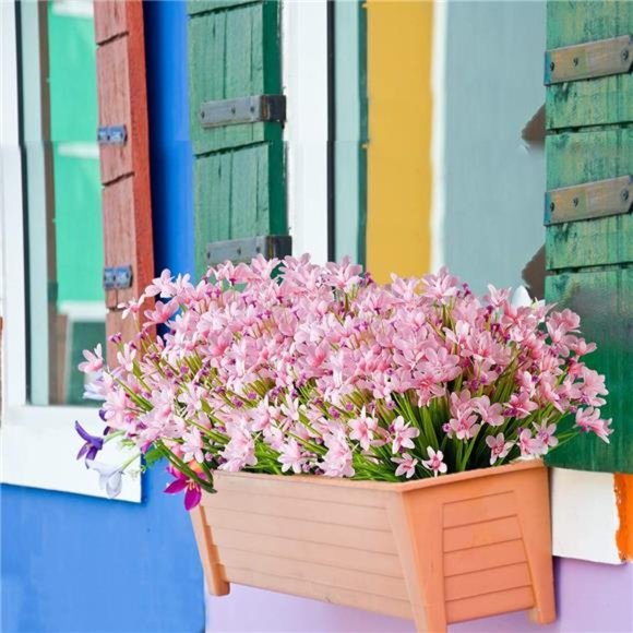 8 Bundles Artificial Daffodils Flowers, Fake Artificial Greenery (Pink) - Picture 5 of 7